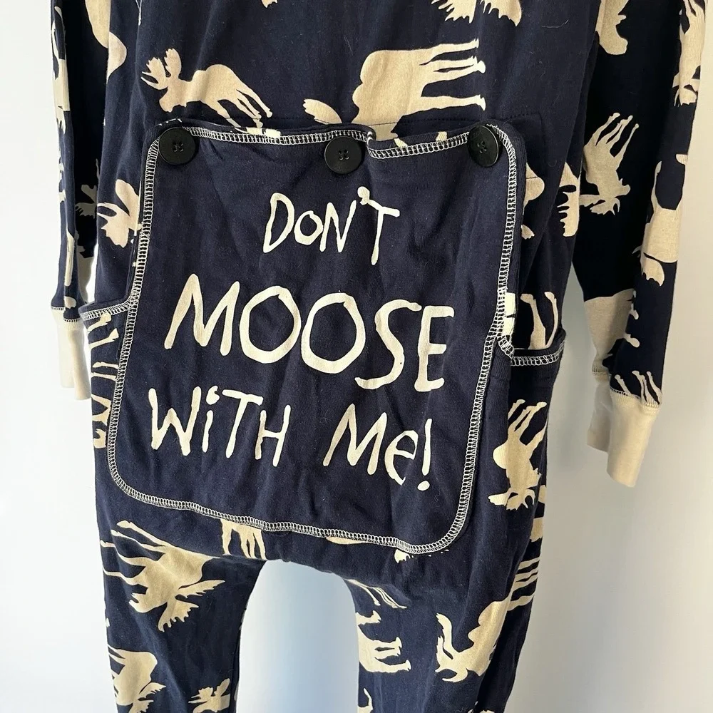 Lazy One Yellowstone Women's Button Up Moose Pajamas Size Medium New W/O Tag